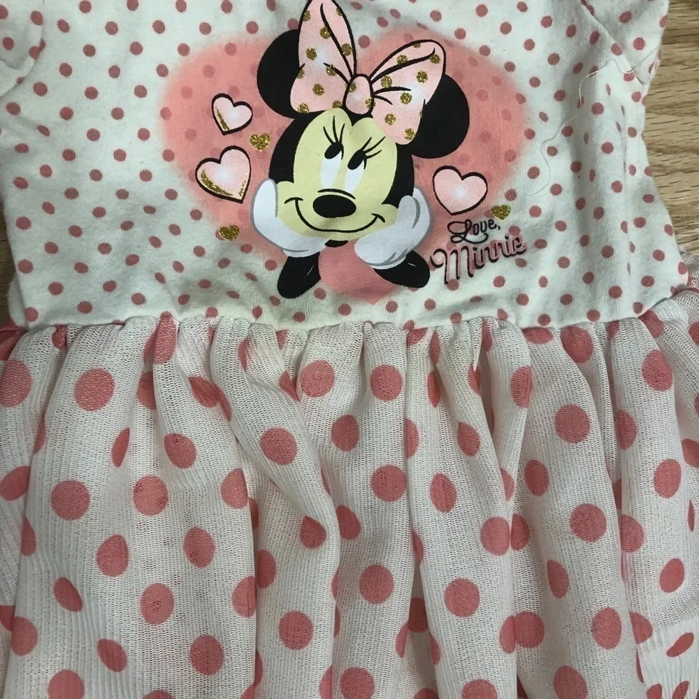 Disney Minnie Mouse Outfit Bundle Sz 12 Months Dress Leggings Pink Girls